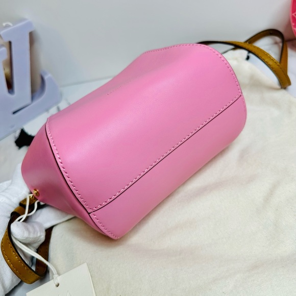 NEW! Ulla Johnson Rosebloom Pink Leather Imogen Small Soft Convertible Crossbody - Picture 10 of 15